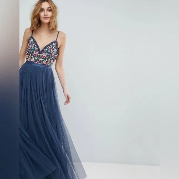 Needle & Thread *NEW* Open Back Cami Strap Maxi Dress - Picture 1 of 16